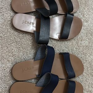 J. Crew Black and Tan Sandals